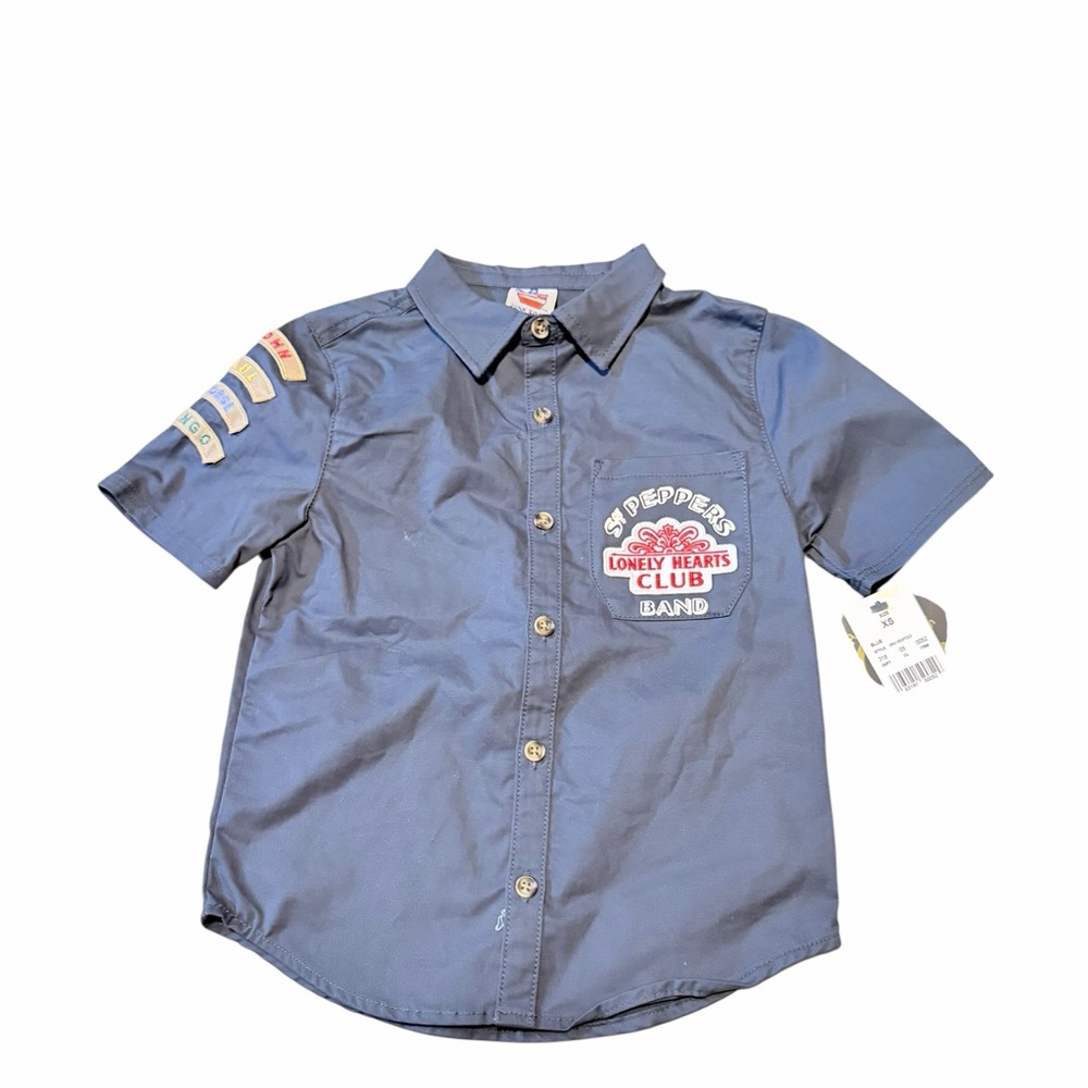 💙🌼The Beatles Junk Food Grey Kids Shirt with Embroidered Design.